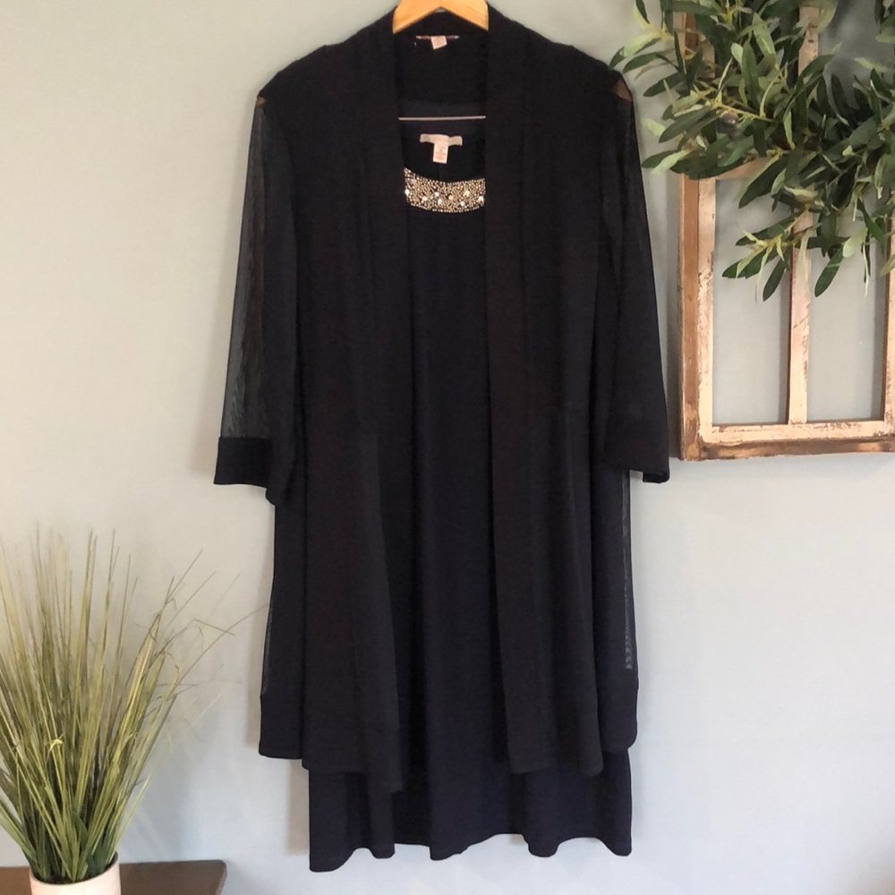 Woman’s 2 piece navy blue dress size 16